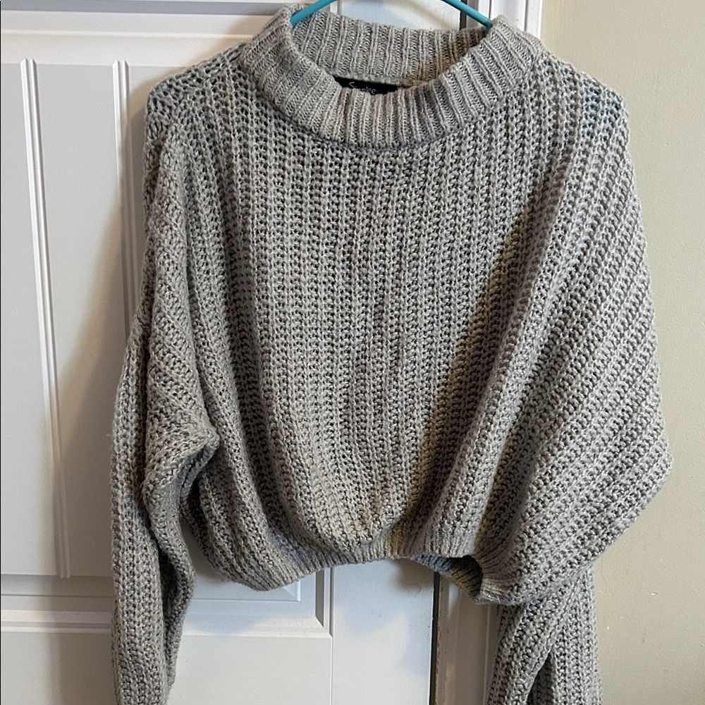 Simplee Apparel Gray Knit Turtleneck Sweater